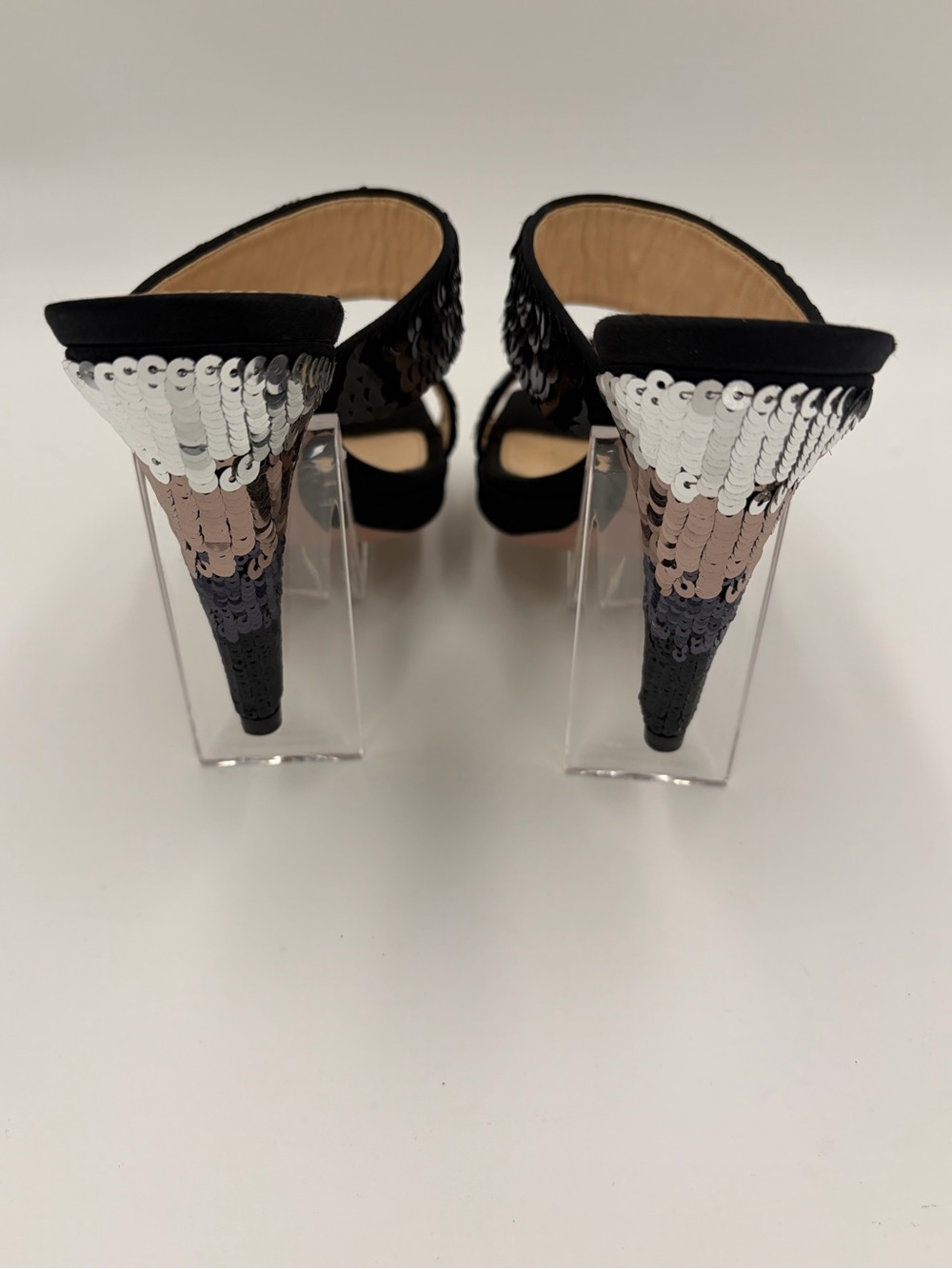 Prada Runway sequin Heels Sandals Slingback Mules 90s Size 35 US 5 New - Picture 12 of 16